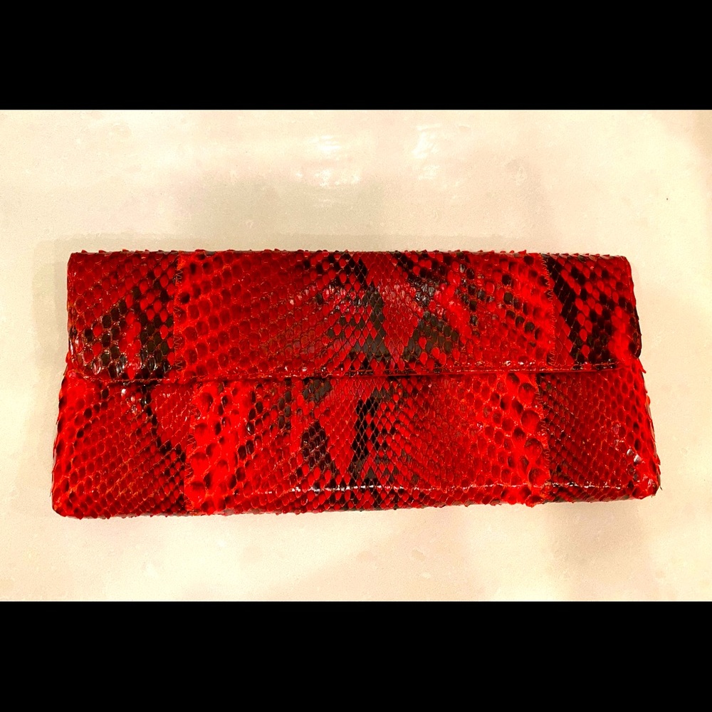 Carlos Falchi real snake skin clutch
